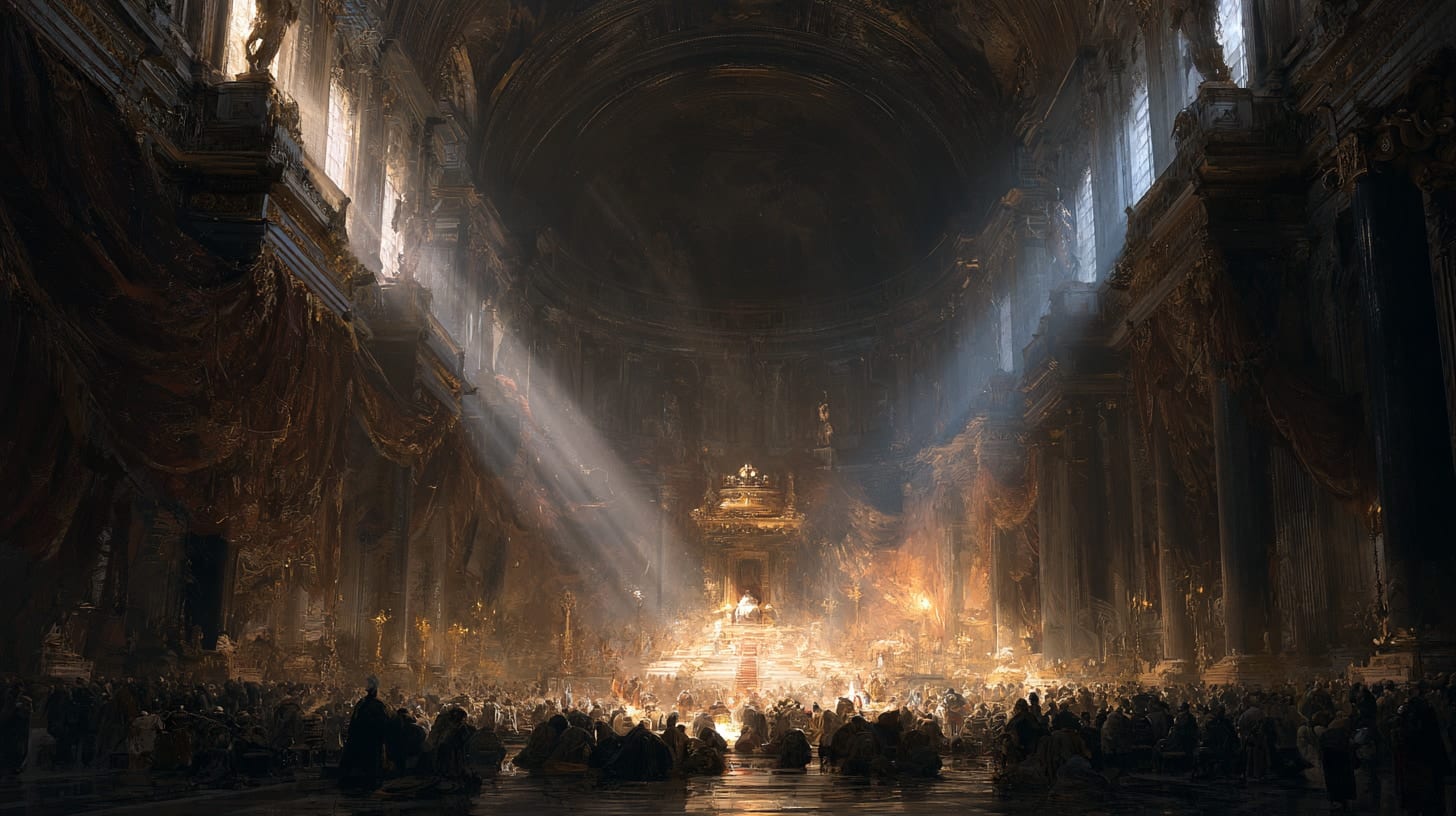 Kaiserliche Zeremonienhalle im Lichtschein